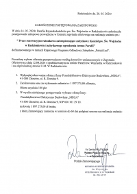Zakończenie postępowania zakupowego Polski Ład 2024 - wybór wykonawcy